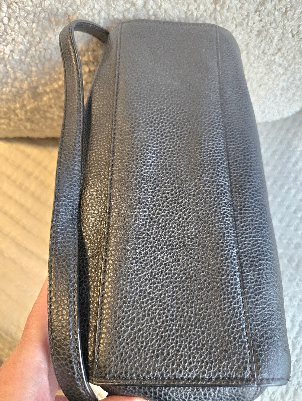 Kate Spade Black Pebbled 100% Leather Chantal Bridge Place Bow-Accent Satchel - Picture 7 of 16